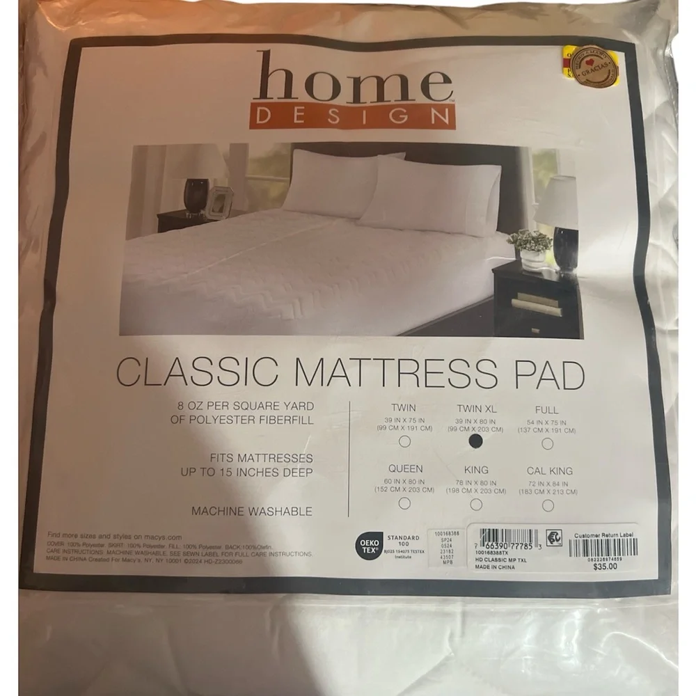 Classic Mattress Pad - White